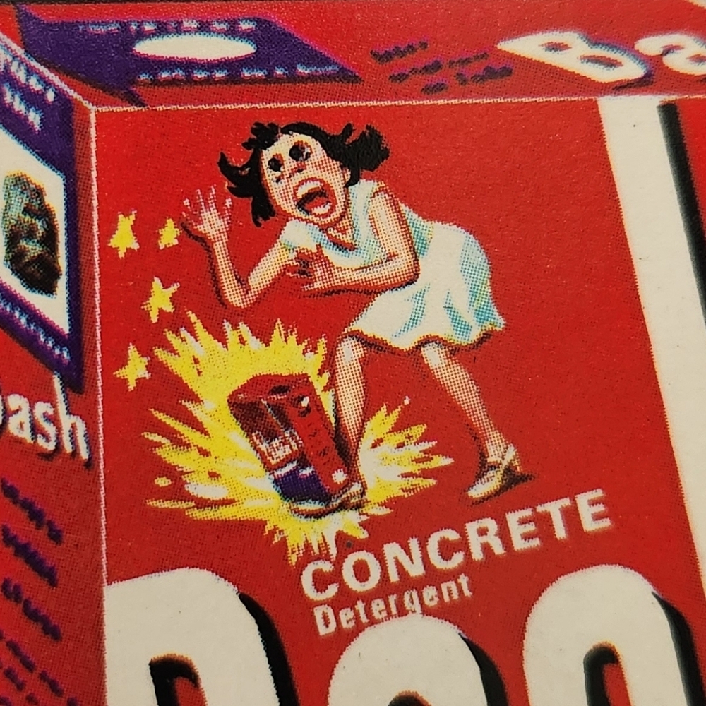 ✨ Vintage 1970s Wacky Packages Sticker - "Bash" Concrete Detergent - Picture 6 of 12